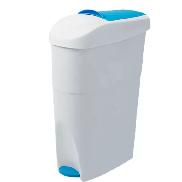 Sanitary Bins With Pedal 18L white Blue Top