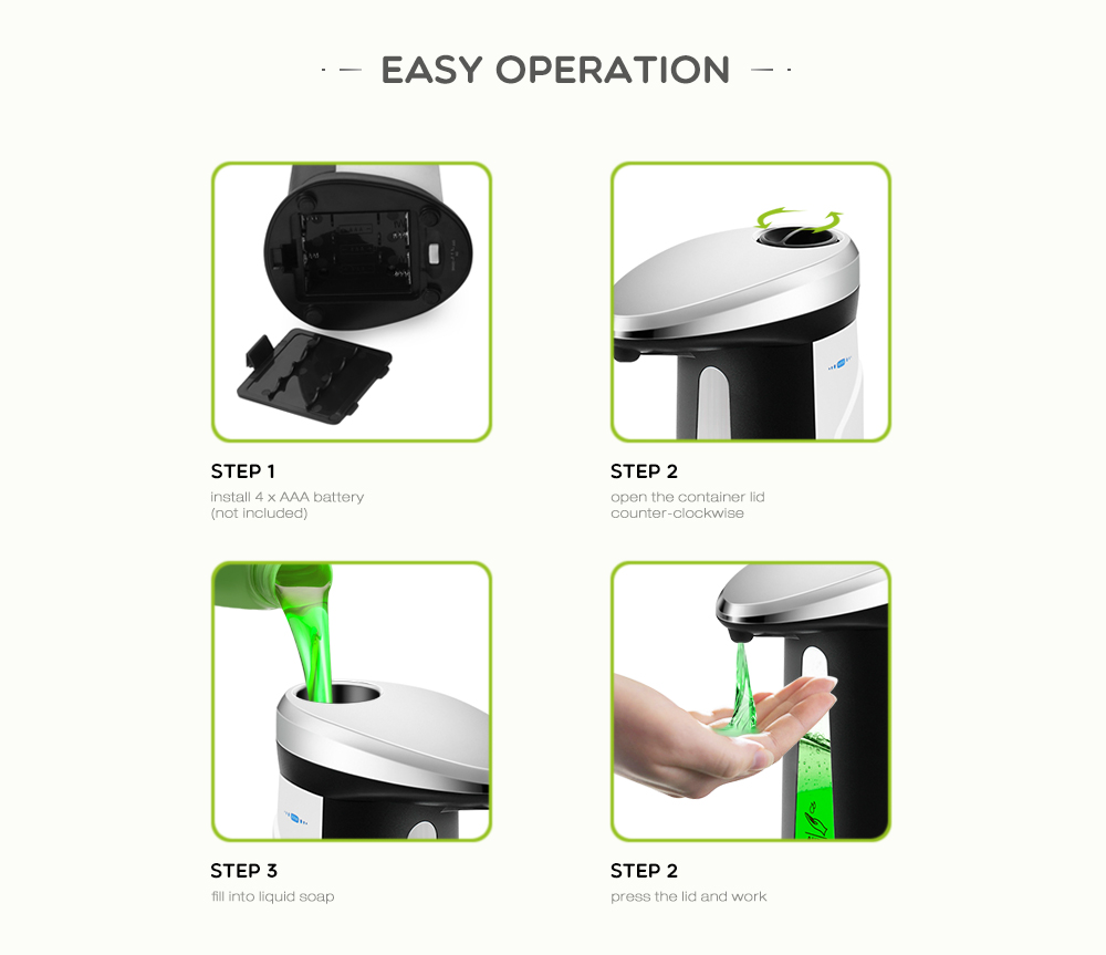 automatic liquid soap dispenser easy operation