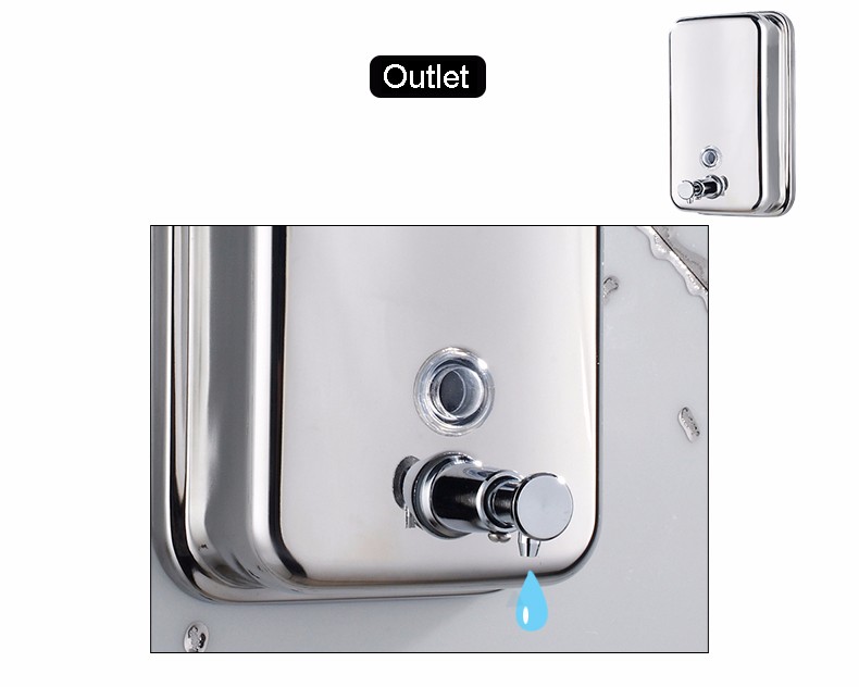 stainless steel liquid soap dispenser outlet