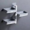 3 Layer Rotating Drain Soap Holder Rack Wall Soap Box
