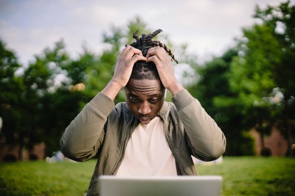 A frustrated African man