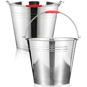 16Kg Stainless Steel Bucket Pail Container with Handle, Durable All Purpose Pail, Food Safe Metal Bucket